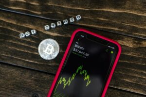 A developer working on a user-friendly interface for a crypto platform, emphasizing innovation and security.